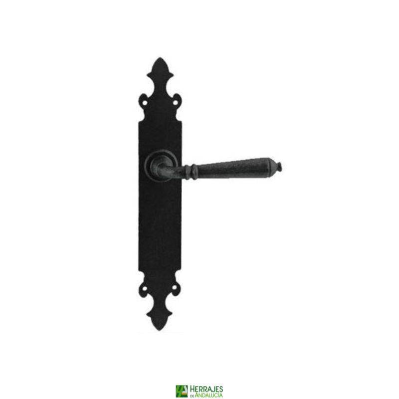 Juego Manivela Estilo Castellano Negro 275x43 mm | Herrajes de Andalucía