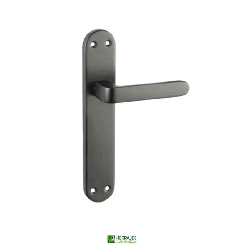 Manivela NORA placa aluminio negro | Herrajes de Andalucía
