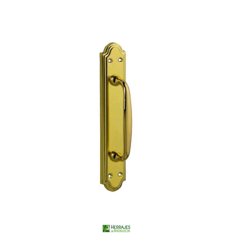 Manillón con placa 240x45 mm dorado brillo mate | Herrajes Andalucía
