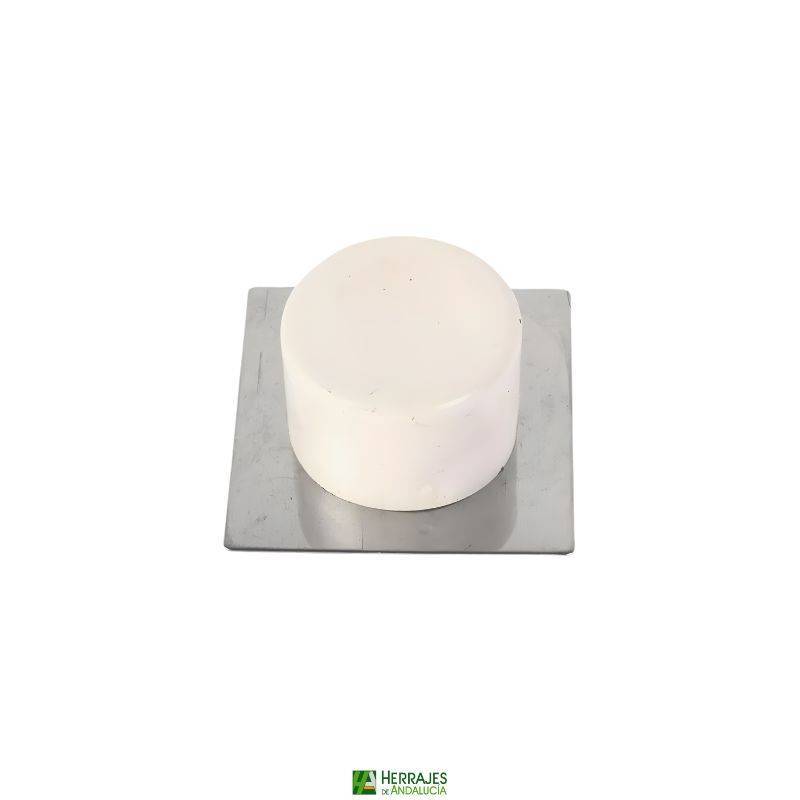 Tope adhesivo puerta A-438 blanco 45x45 | Herrajes de Andalucía
