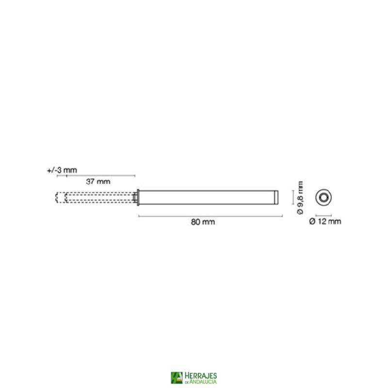 Expulsador embutir puertas mueble Ø12 mm | Herrajes de Andalucía