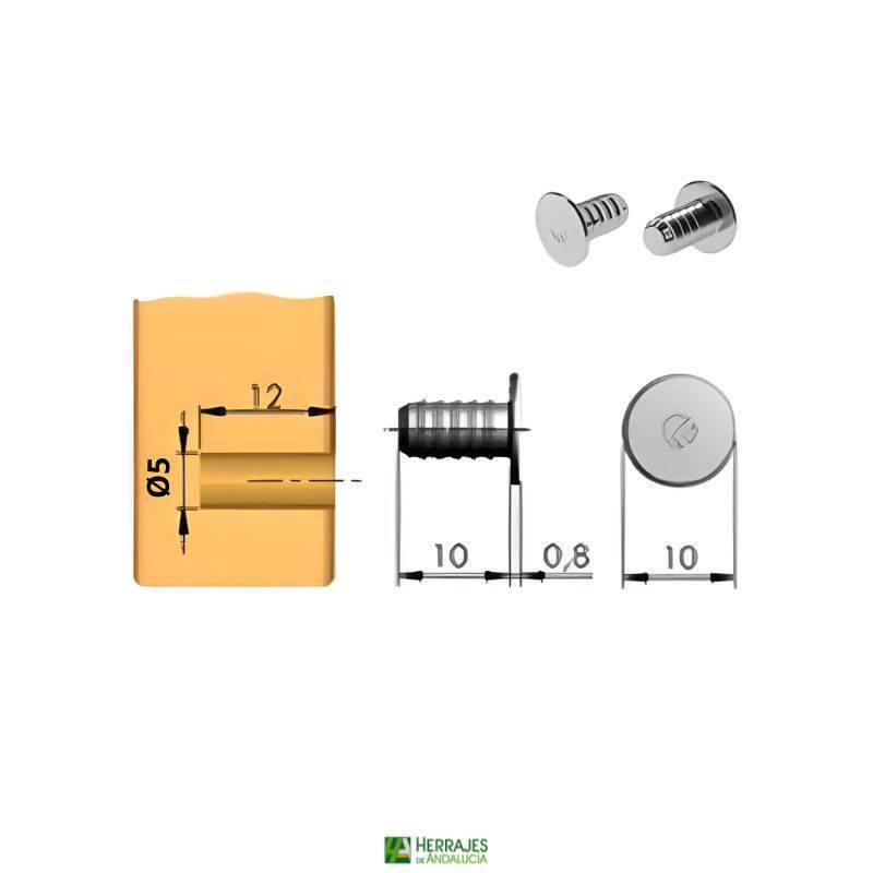 Placa imán expulsor con tornillo Ø10 mm | Herrajes de Andalucía