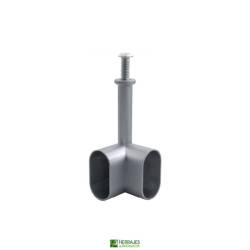 Soporte Oval Tubo Armario 30x15 mm Plata | Herrajes de Andalucía