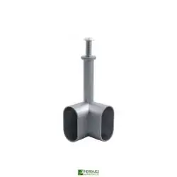 Soporte Oval Tubo Armario 30x15 mm Plata | Herrajes de Andalucía