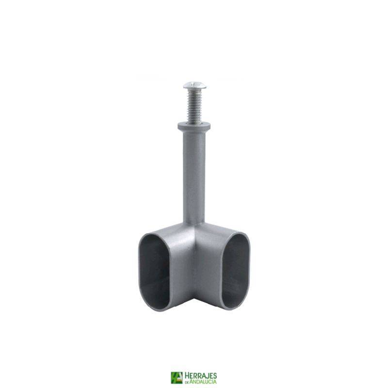 Soporte Oval Tubo Armario 30x15 mm Plata | Herrajes de Andalucía