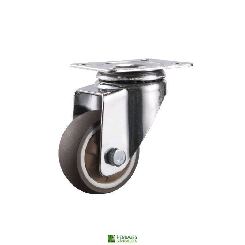 Rueda Giratoria Goma 65mm 70Kg | Herrajes de Andalucía