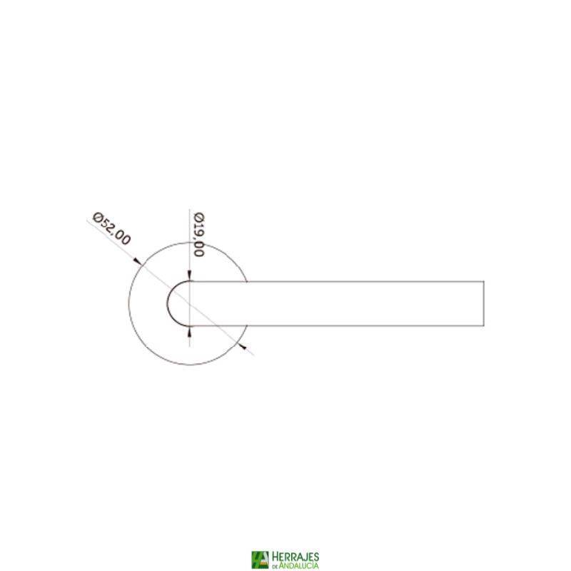 Manivela con roseta Hebe negra L135mm Ø52 mm | Herrajes de Andalucía