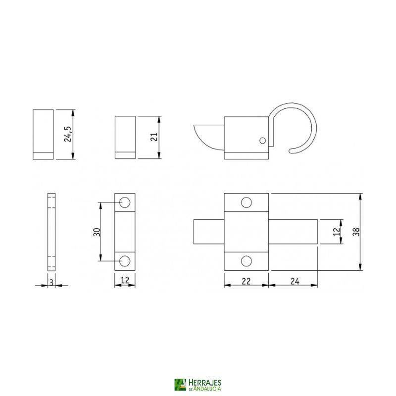 Cierre golpete F2 para ventanas abatibles | Herrajes de Andalucía