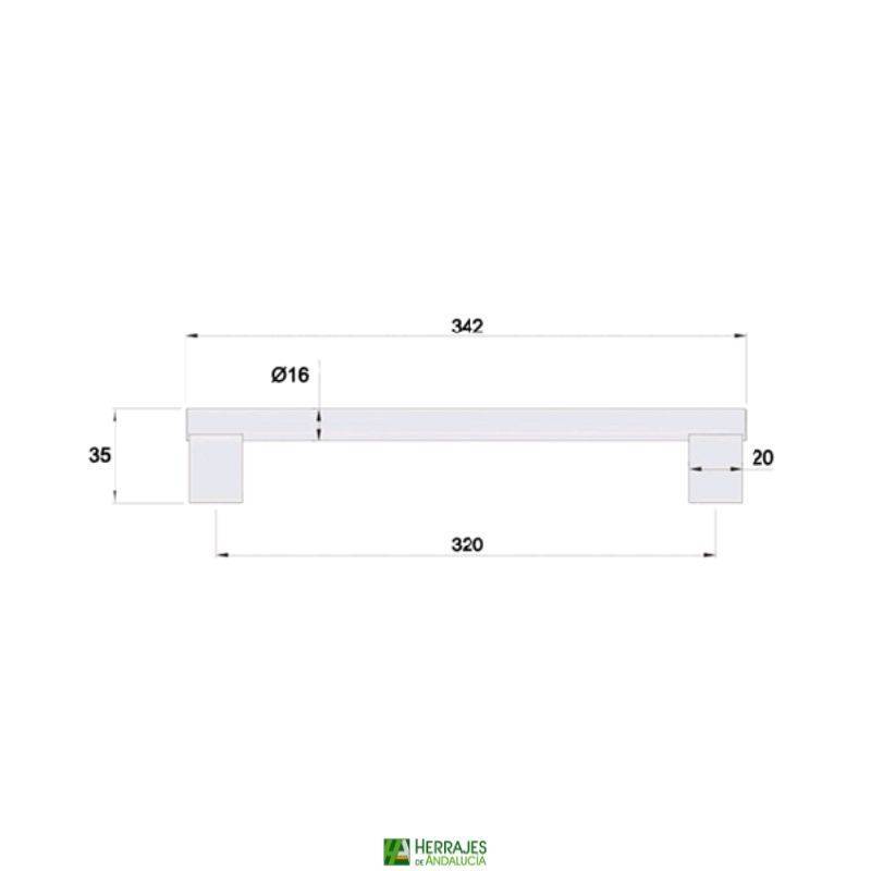 Tirador Mueble 320mm Negro Green SS4 | Herrajes Andalucía