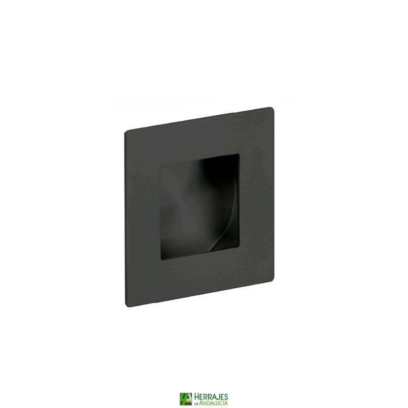 Tirador mueble embutir cuadrado 50mm negro | Herrajes de Andalucía