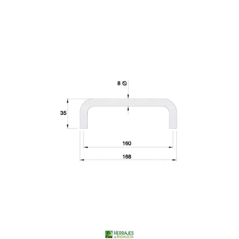 Tirador mueble 160mm acero inoxidable | Herrajes de Andalucía