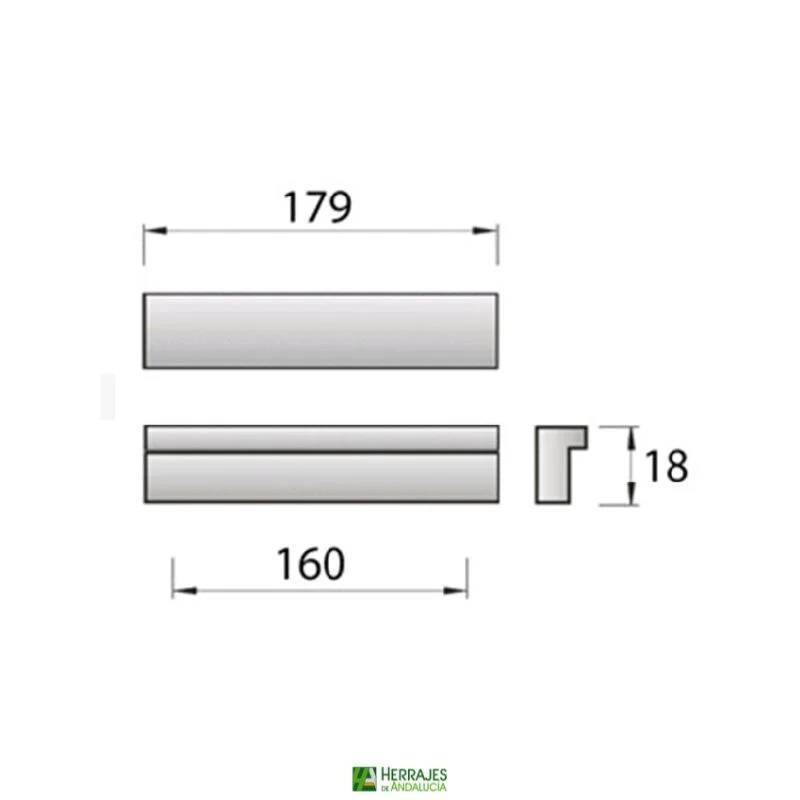 Tirador ERIX cromo mate L179 C160mm | Herrajes de Andalucía