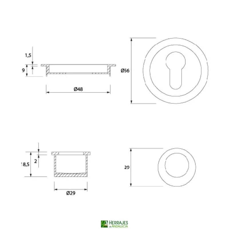 Kit condena corredera 104 acabado cuero + cilindro I5 | Herrajes Andalucía