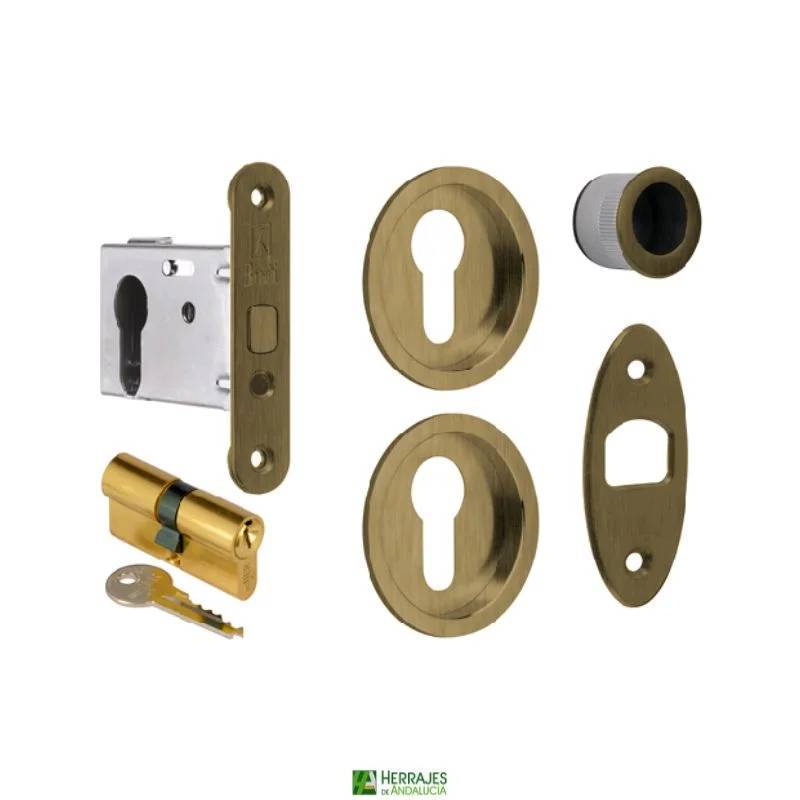 Kit condena corredera 104 acabado cuero + cilindro I5 | Herrajes Andalucía