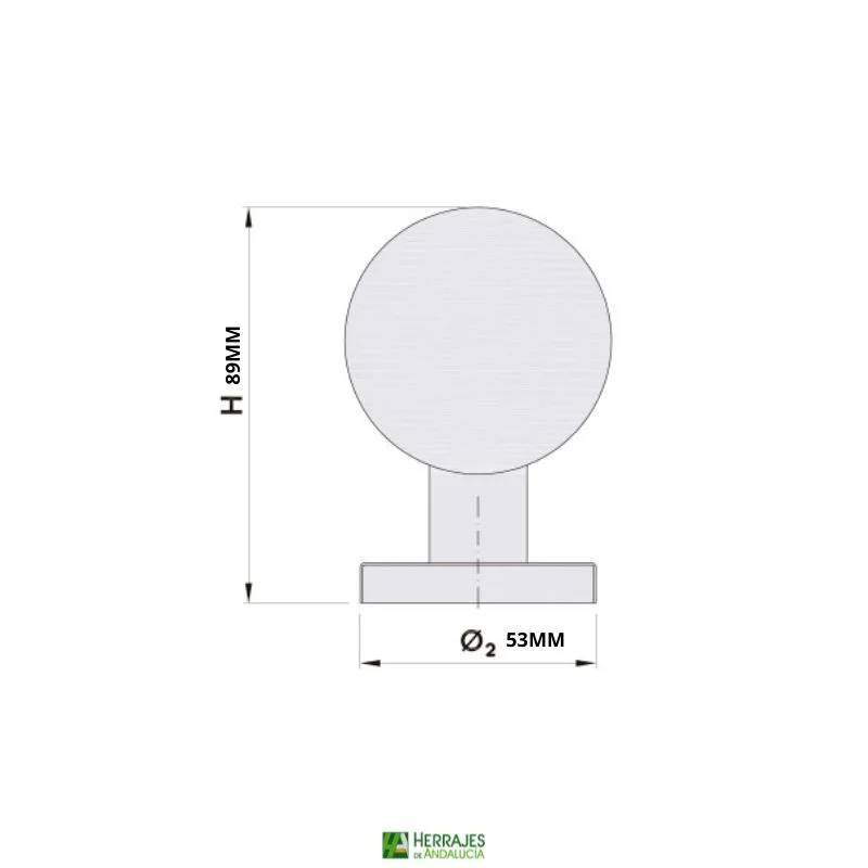 Pomo bola puerta entrada inox Ø60 | Herrajes de Andalucía