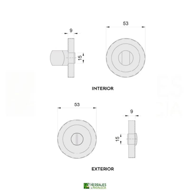 Muletilla 50 Ø53 mm blanca Inther | Puerta de paso