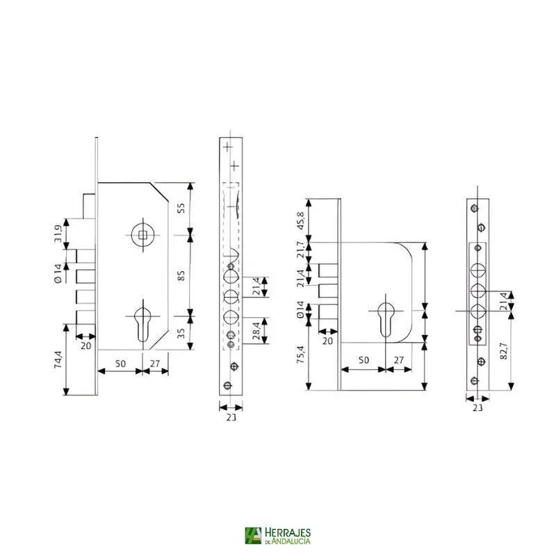 Cerradura R100B Seguridad Monopunto | Herrajes de Andalucía