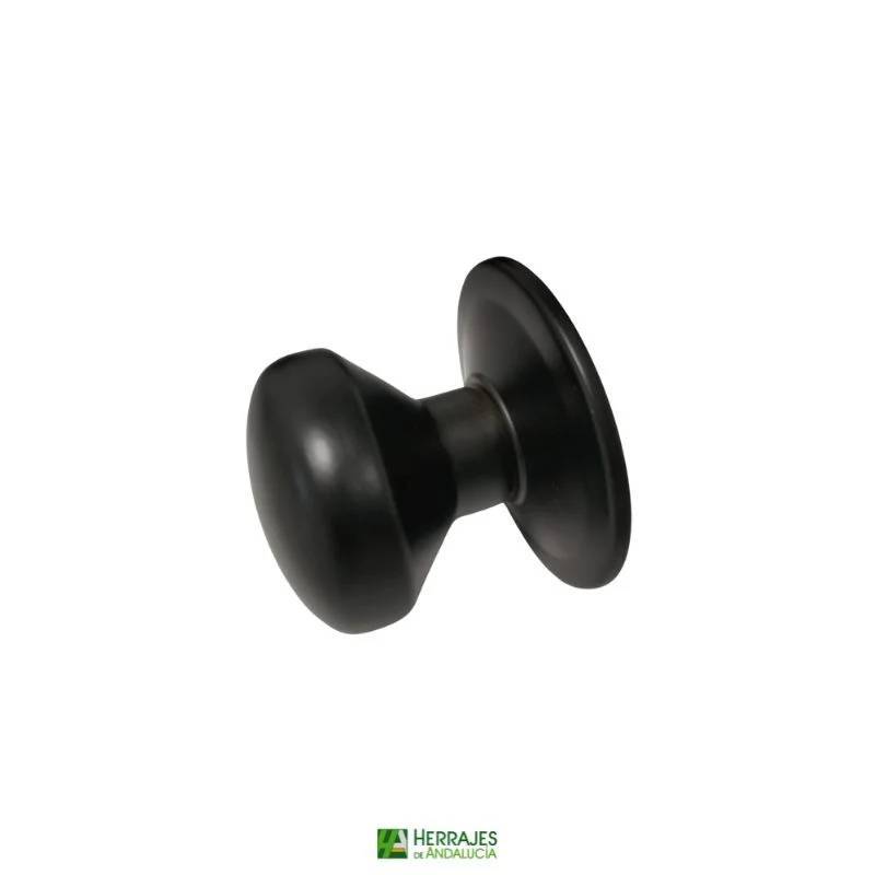 Pomo Puerta redondo Exterior Negro | Herrajes de Andalucía