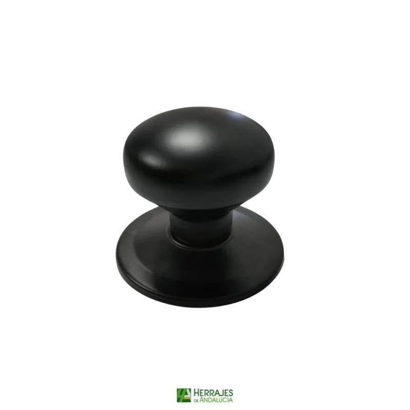 Pomo Puerta redondo Exterior Negro | Herrajes de Andalucía