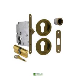 Kit cierre corredera F16 50mm cuero INTHER | Herrajes de Andalucía