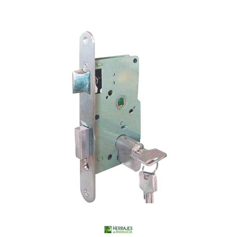 Cerradura embutir puertas de madera con cilindro 40mm | Herrajes de Andalucía