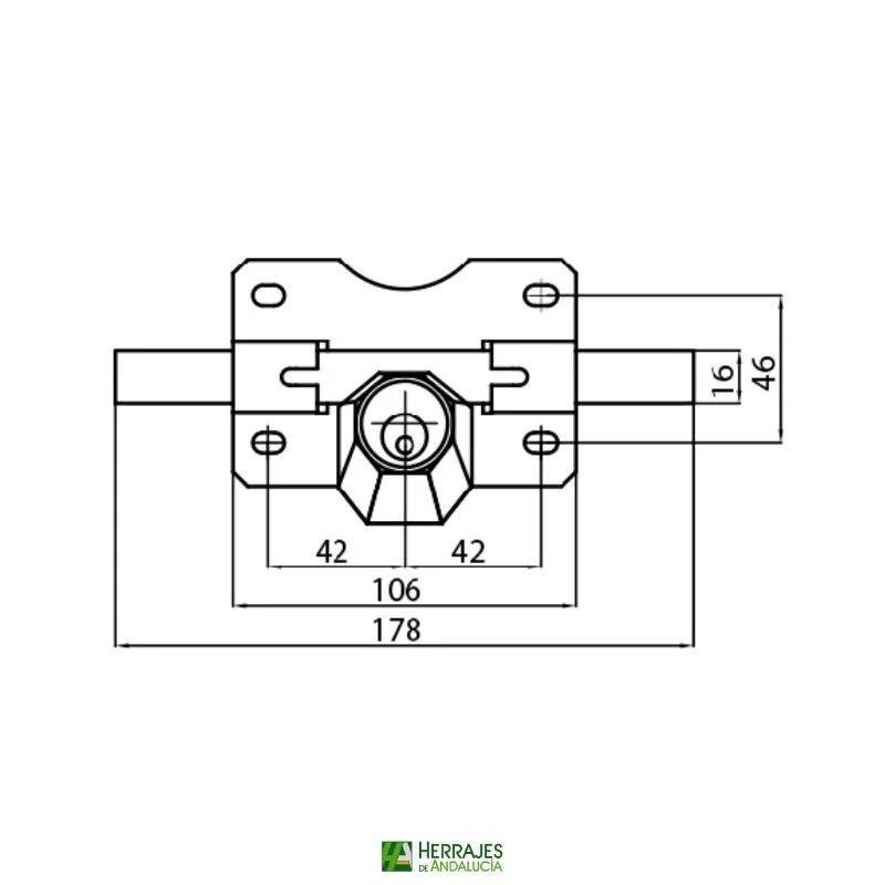 Cerrojo seguridad A2P doble cilindro 45mm | Herrajes de Andalucía
