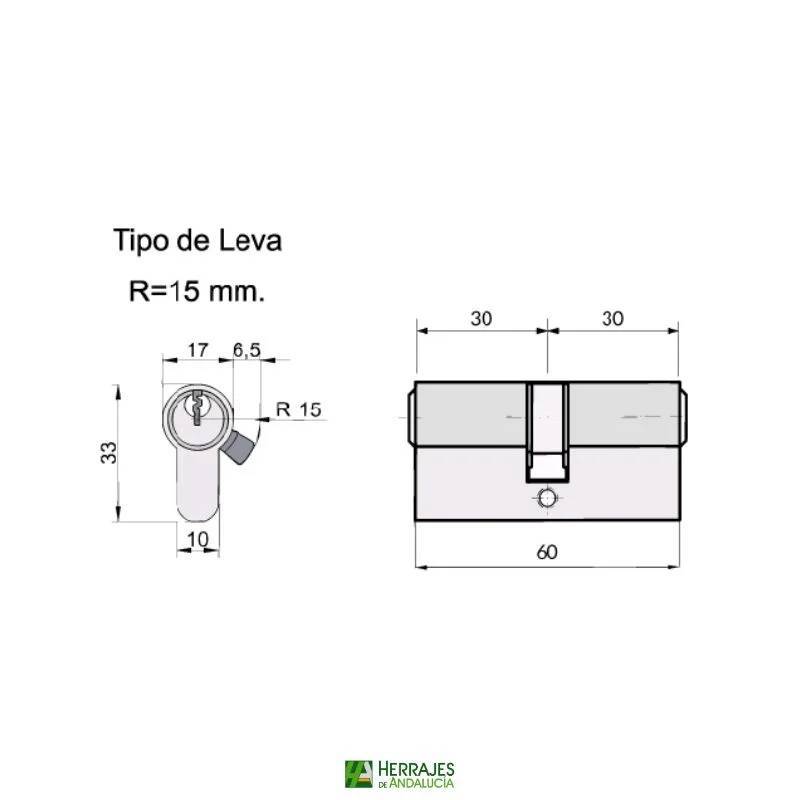 Cerradura embutir 7791 35mm pala deslizante con cilindro I5 inoxidable | Herrajes Andalucía