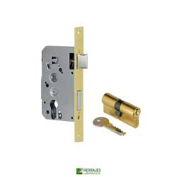 Cerradura Embutir U10P 50mm con cilindro 60mm Latón | Herrajes de Andalucía