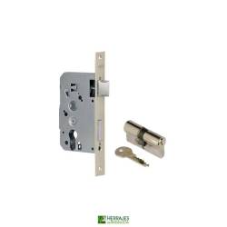 Cerradura U10P 50mm níquel con cilindro | Herrajes de Andalucía
