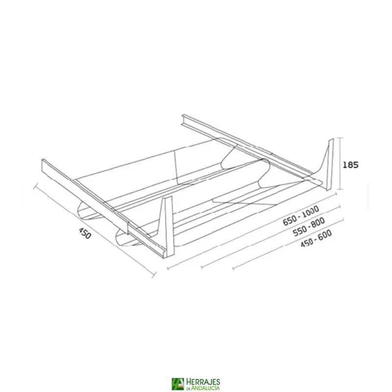 Zapatero para armario cromado 600/1000-Herrajes de Andalucía