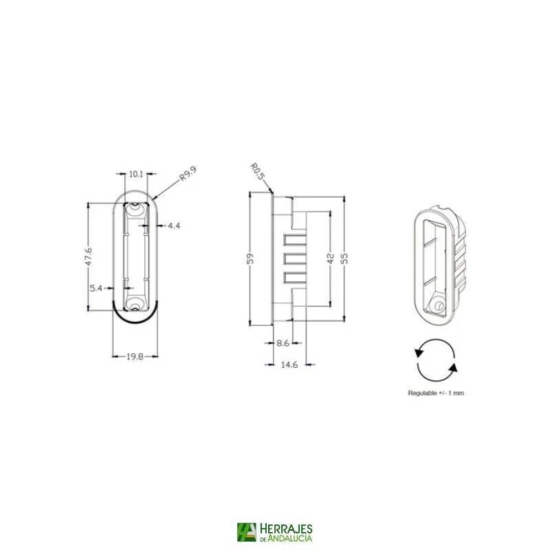 Cerradura Magnética Modelo B-Forty F45 negra Marca-Herrajes de Andalucía
