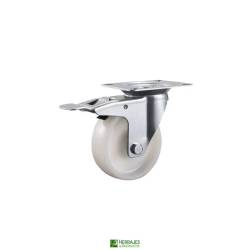 Rueda giratoria nylon 80mm 150kg con freno | Herrajes de Andalucía