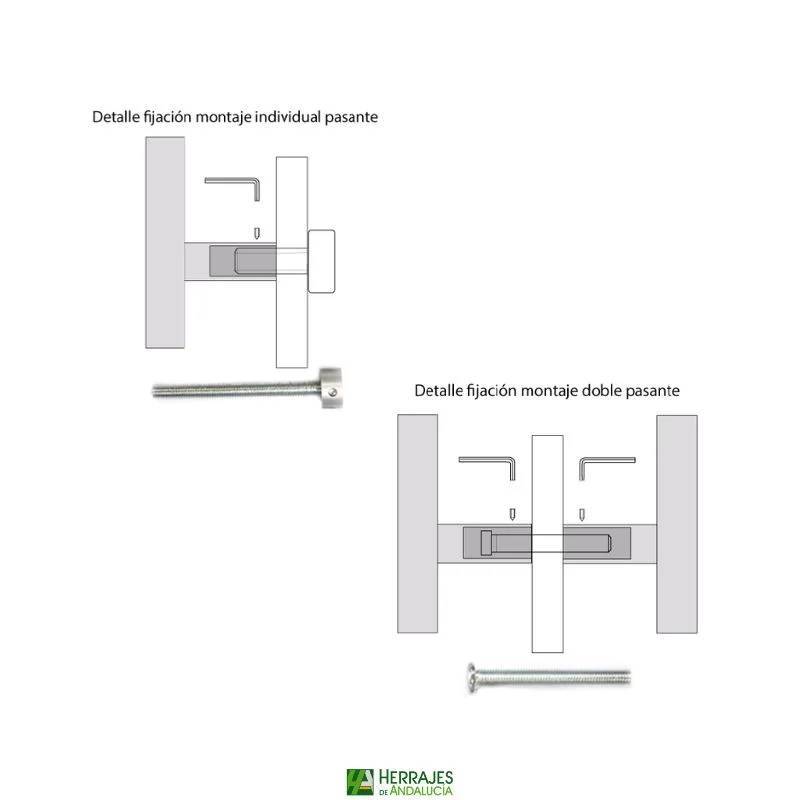 Manillón modelo 1225 Inther L450mm C300mm puerta | Herrajes de Andalucía