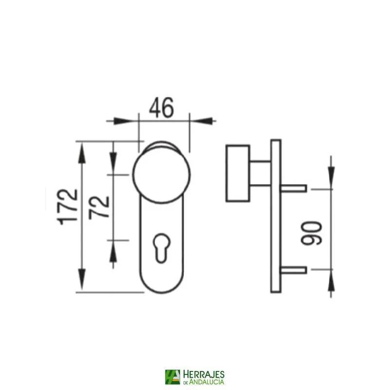 Pomos antipánico cortafuego negro 172mm | Herrajes de Andalucía