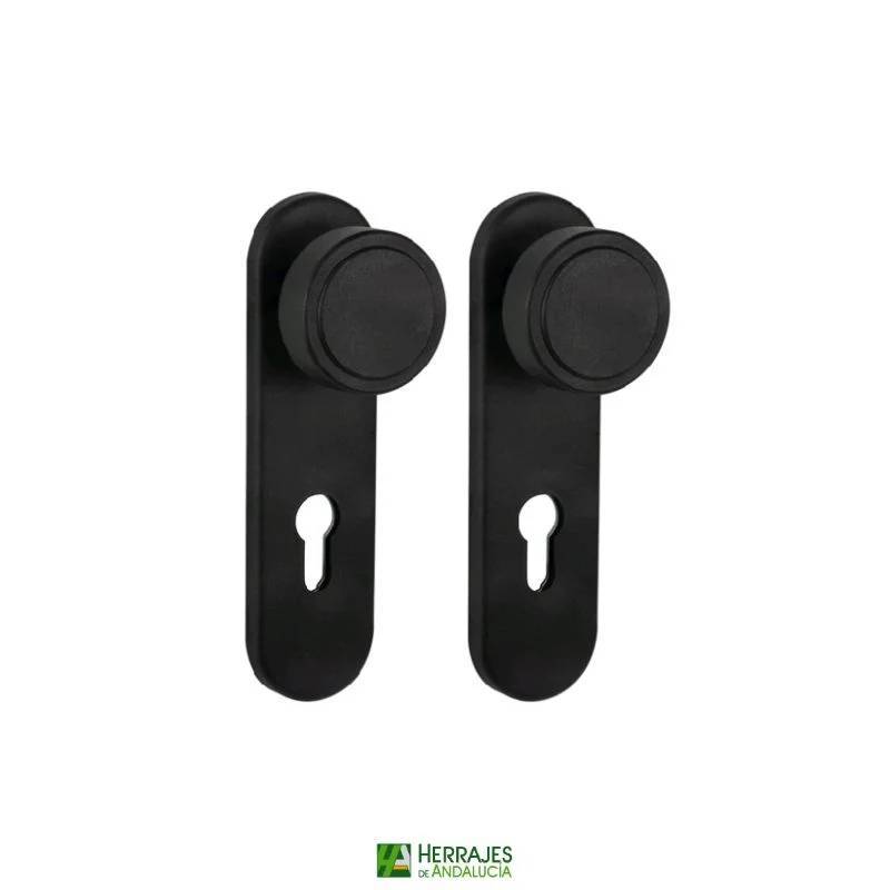 Pomos antipánico cortafuego negro 172mm | Herrajes de Andalucía