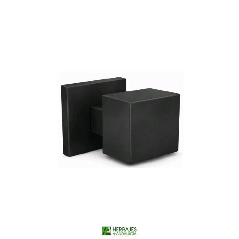 Pomo puerta entrada negro SS4 60mm | Herrajes de Andalucía