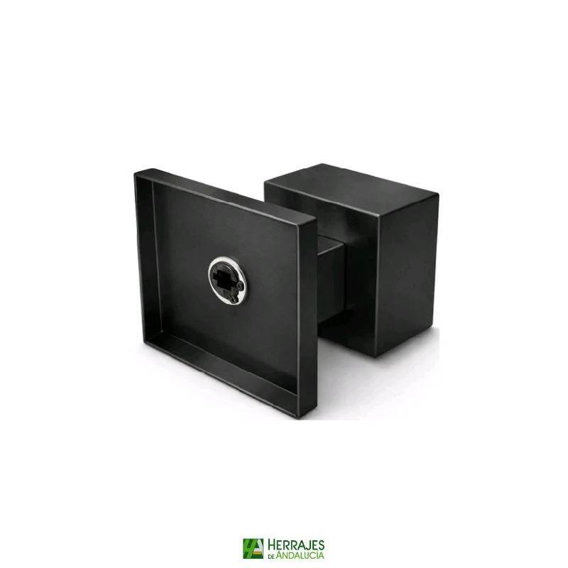 Pomo puerta entrada negro SS4 60mm | Herrajes de Andalucía