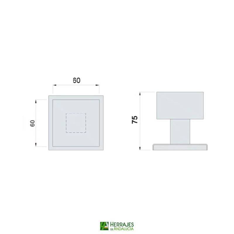 Pomo puerta entrada negro SS4 60mm | Herrajes de Andalucía