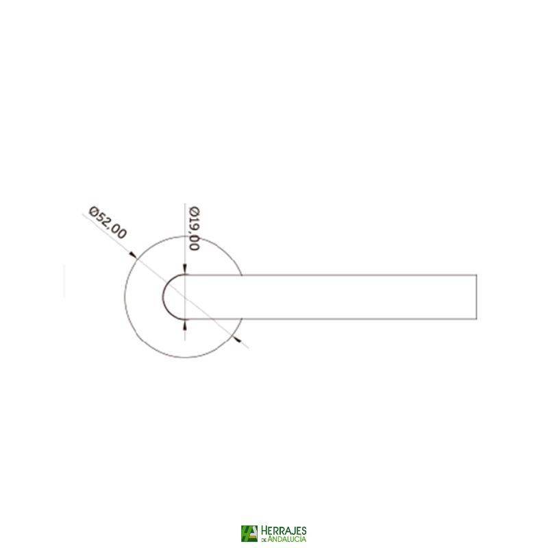 Manivela Hebe 135mm con roseta 523mm inoxidable | Herrajes de Andalucía