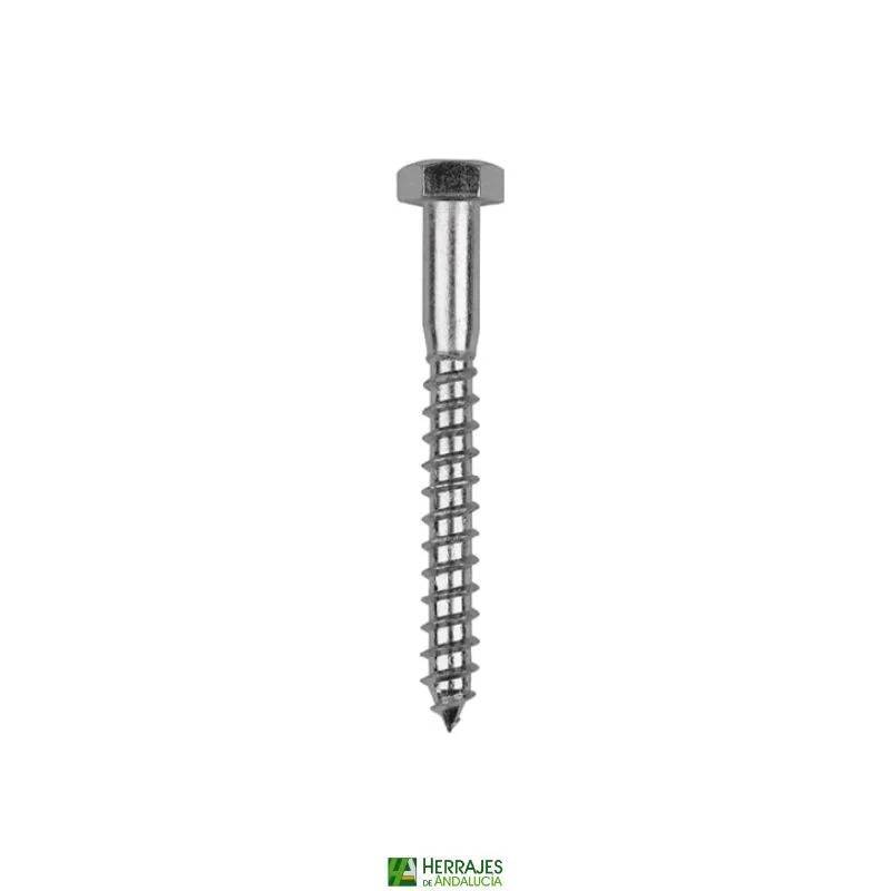 Tirafondo hexagonal 8x70 zincado | Herrajes de Andalucía