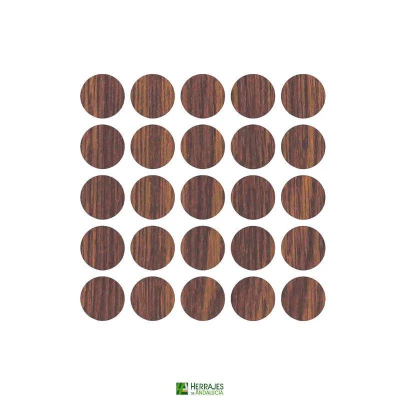 Tapa adhesiva para mueble Ø13 mm nogal | Herrajes de Andalucía