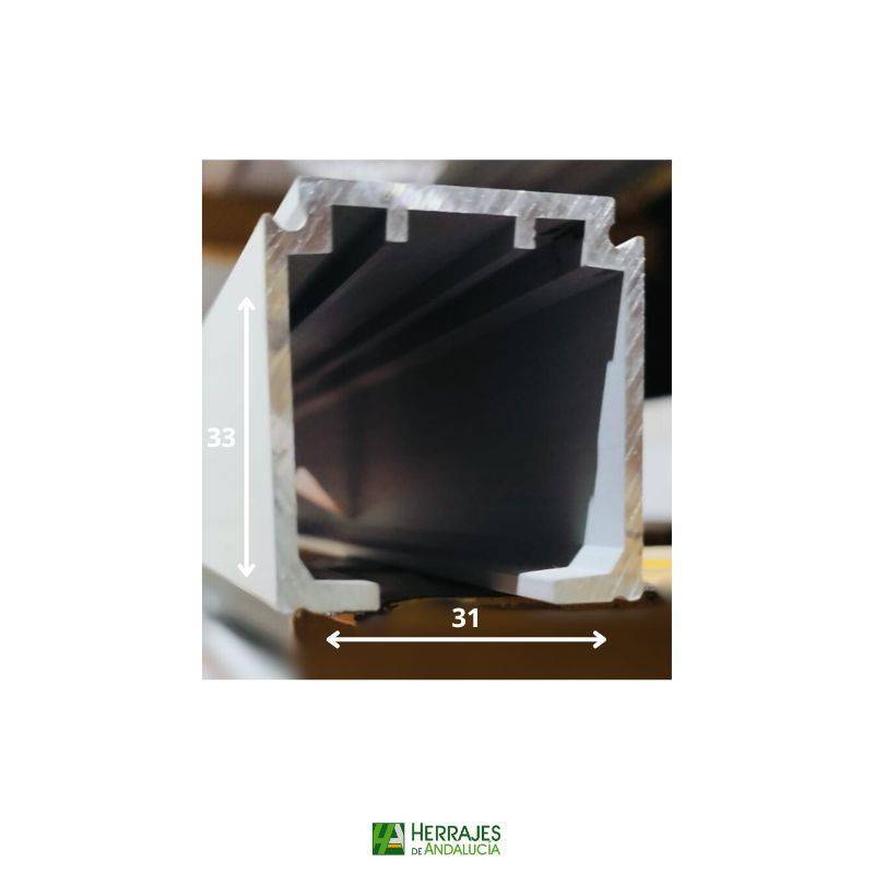 Perfil Float 120 para puertas correderas color plata 3m | Herrajes de Andalucía