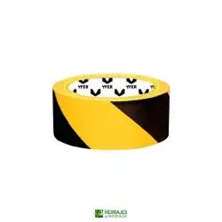 Cinta señalización 50mm x 33m amarilla y negra | Herrajes de Andalucía