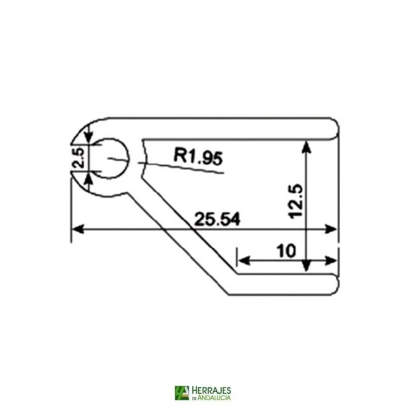 Perfil zócalo regulable 100 mm aluminio | Herrajes de Andalucía