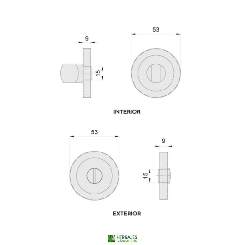 Muletilla Ø53 mm latón satinado | Herrajes de Andalucía
