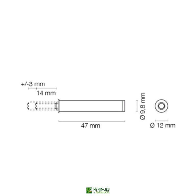 Amortiguador Expulsor Embutir 47MM | Herrajes Andalucía