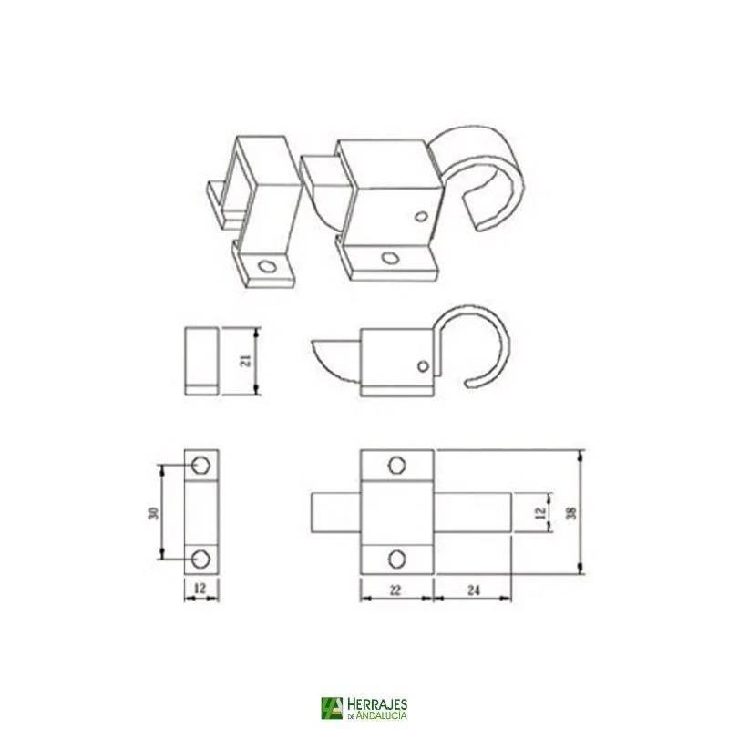 Cierre Golpete F2 para ventana negro | Herrajes de Andalucía