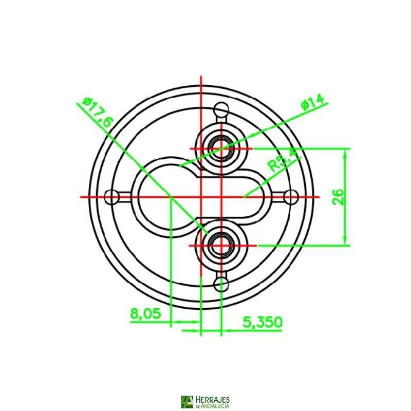 Escudo Seguridad U100 59mm latón satinado | Herrajes de Andalucía