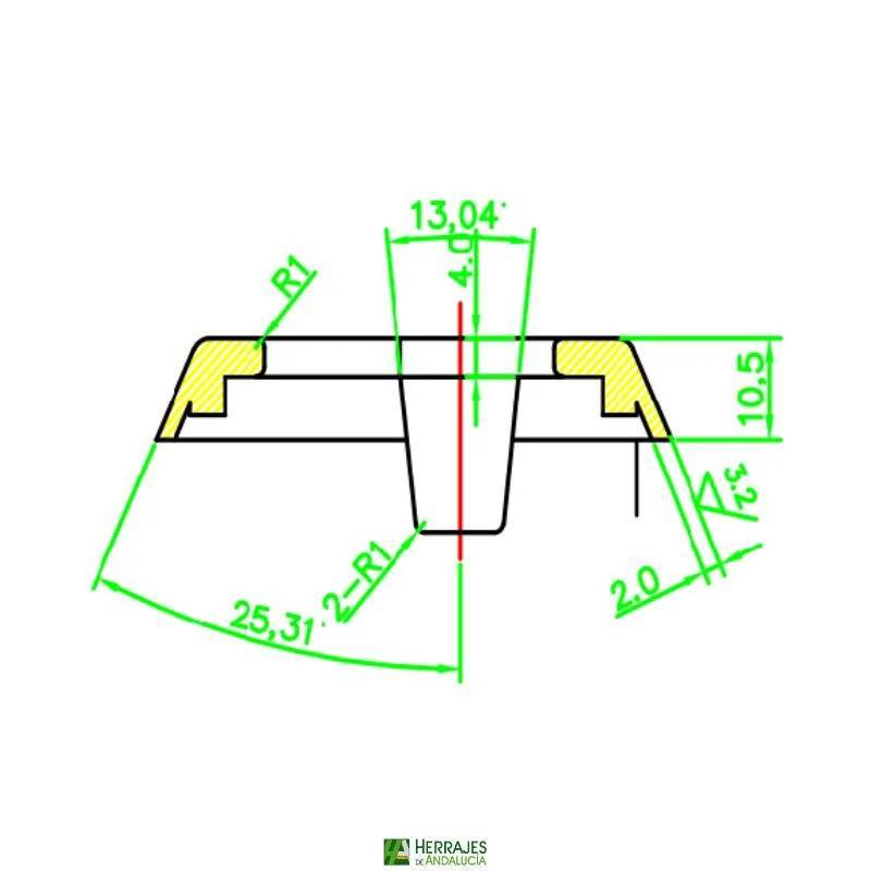 Escudo Seguridad U100 59mm latón satinado | Herrajes de Andalucía