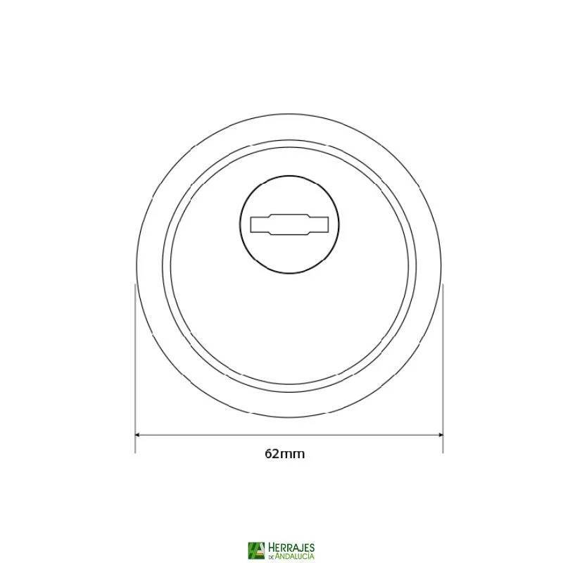 Escudo Seguridad U200 negro Ø62mm Inther | Herrajes de Andalucía